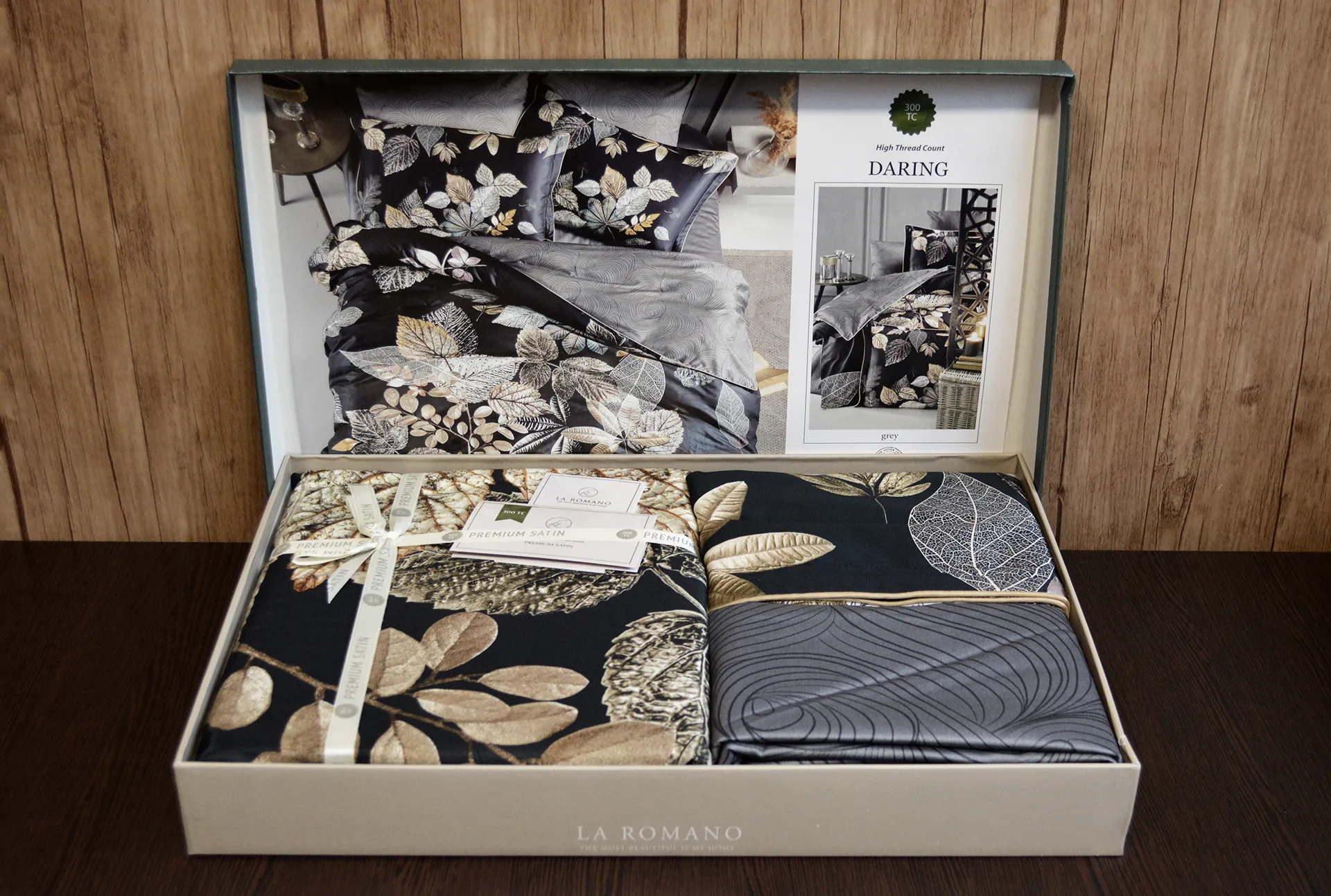 Постільна білизна Premium Satin 200 × 220 см (євро) Daring Grey від La Romano - Зображення 3