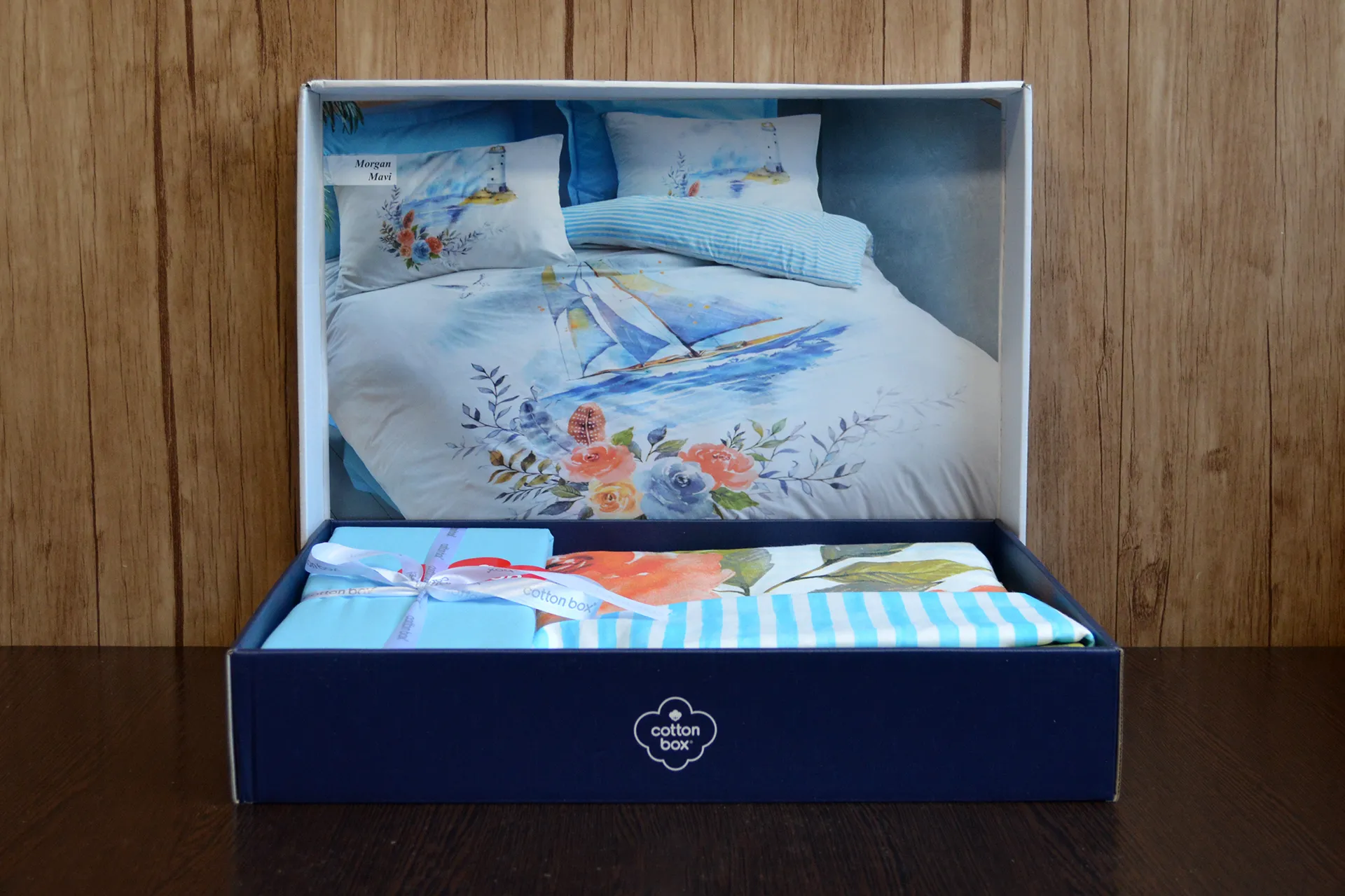 Комплект постільної білизни Maritime 160 × 220 см (полуторний) Morgan Mavi від Cotton Box - Зображення 2
