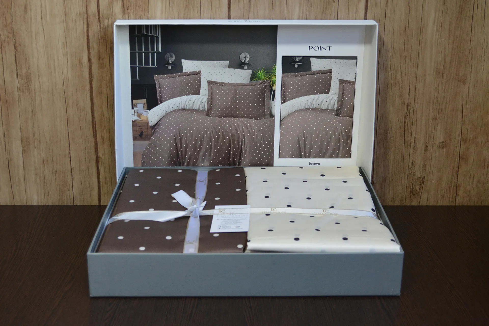 Постільна білизна Cotton Satin 200 × 220 см (євро) Point Brown від First Choice - Зображення 2