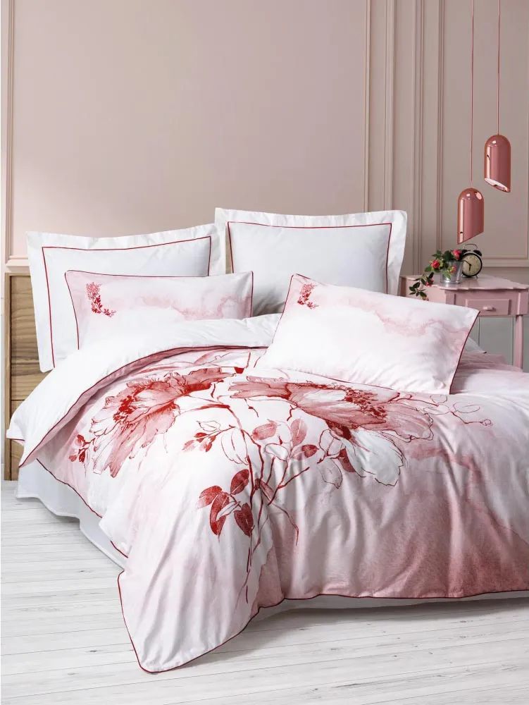 Комплект постільної білизни Elite Saten 200 × 220 см (євро) Gules Kirmizi від Cotton Box