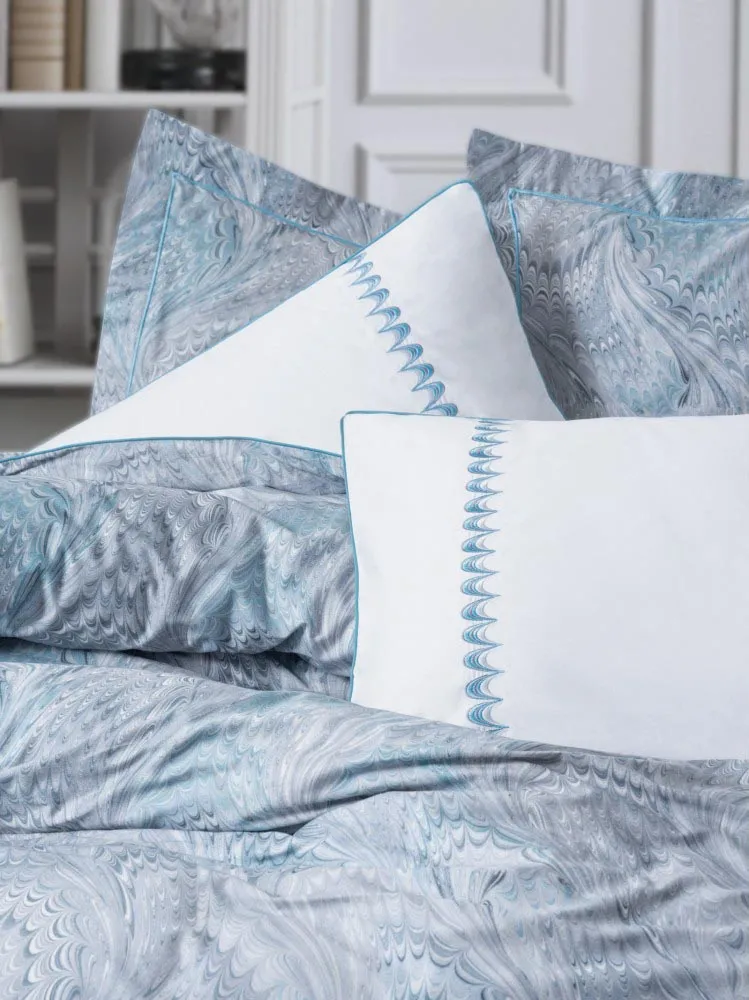 Комплект постільної білизни Elite Saten 200 × 220 см (євро) Stilla Mavi від Cotton Box - Зображення 2