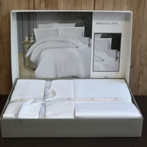 Alternative view of Постільна білизна Cotton Satin сімейна 160 × 220 см (2 шт., сімейний) Broad Line White від First Choice