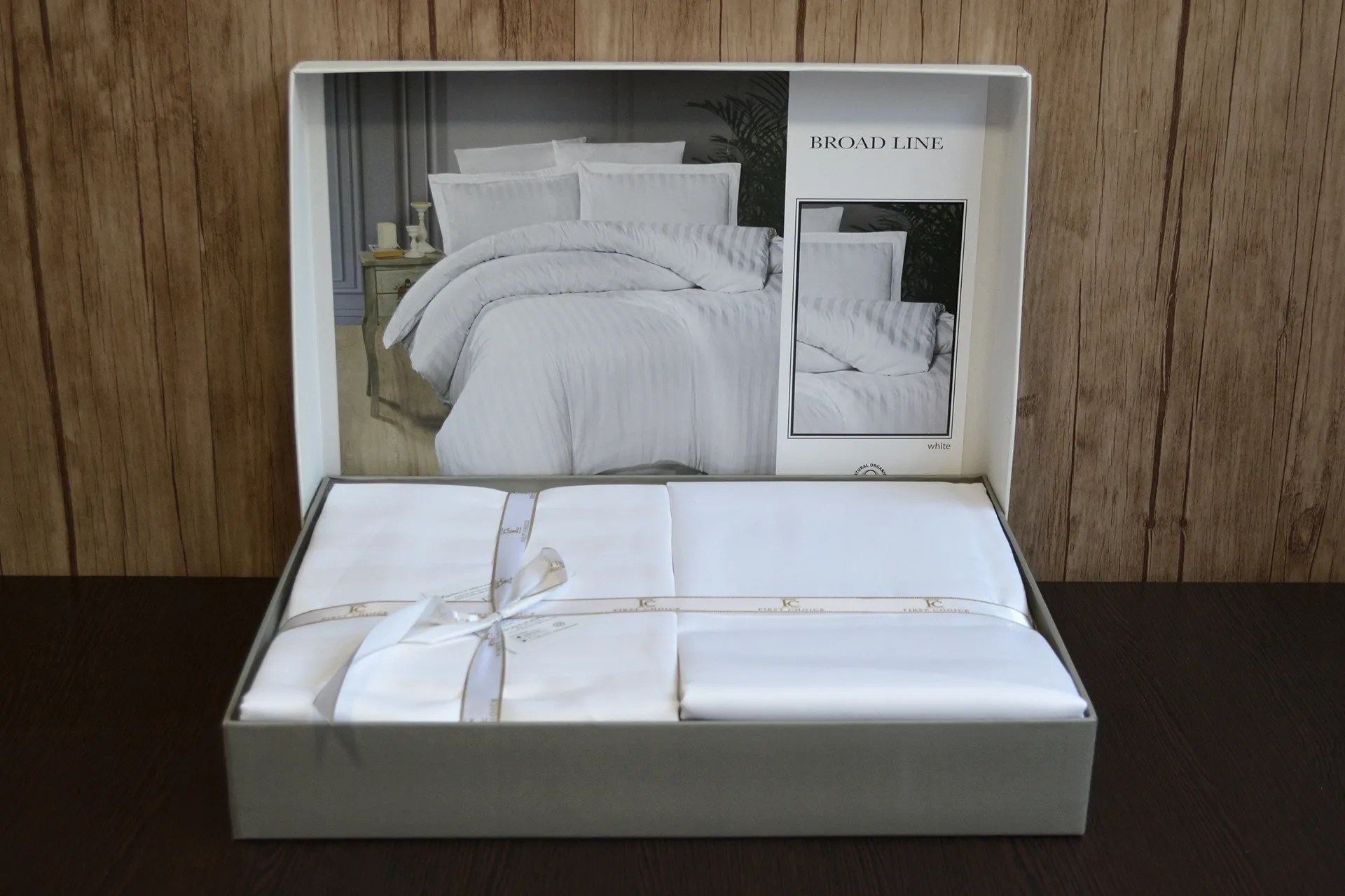 Постільна білизна Cotton Satin 200 × 220 см (євро) Broad Line White від First Choice - Зображення 2