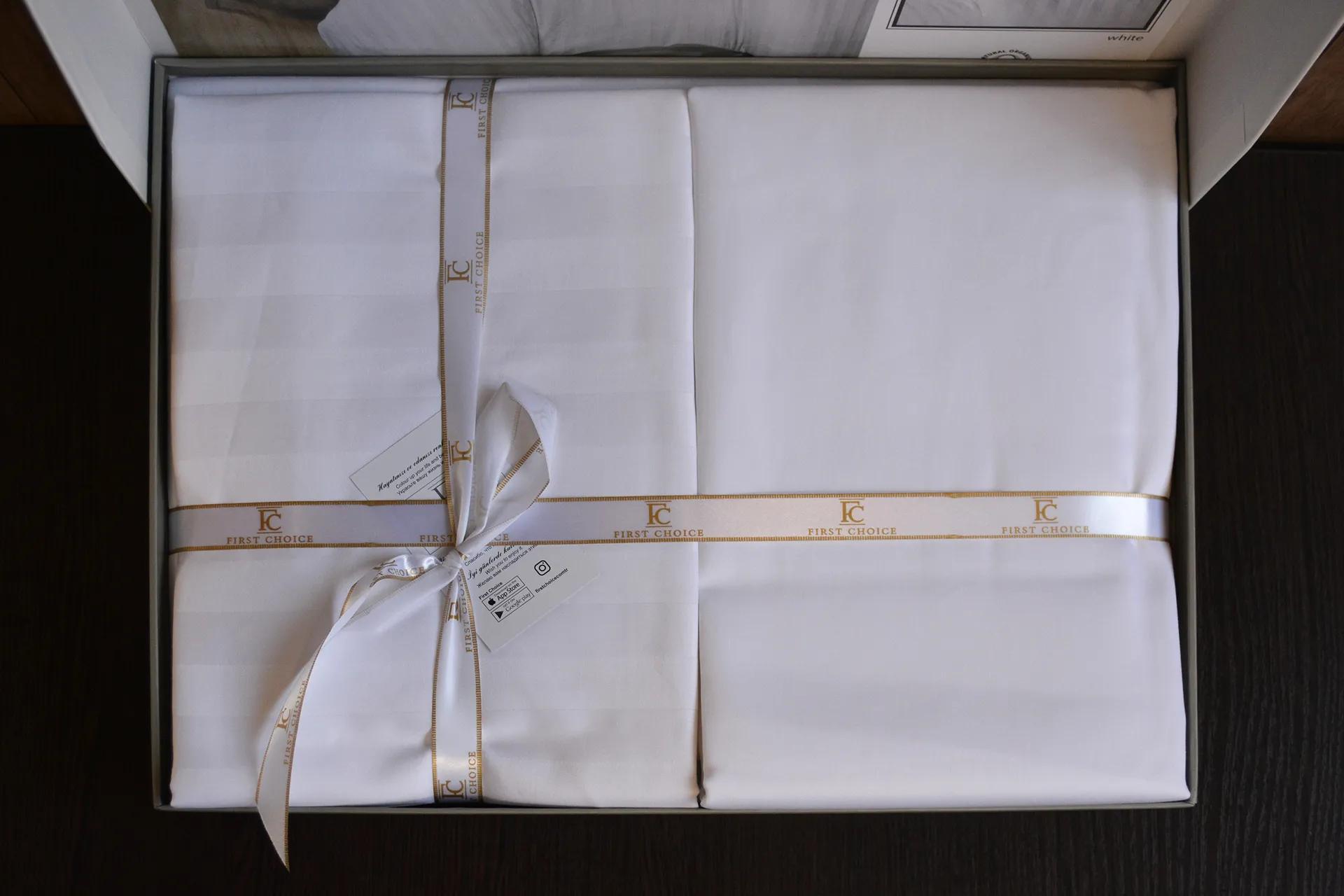 Постільна білизна Cotton Satin 200 × 220 см (євро) Broad Line White від First Choice - Зображення 4