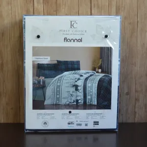 Alternative view of Комплект постільної білизни Flanel 200 × 220 см (євро) Happiness Green від First Choice