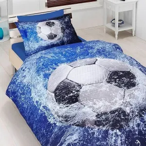 Постільна білизна 3D Satin 160 × 220 см (полуторний) Football від First Choice