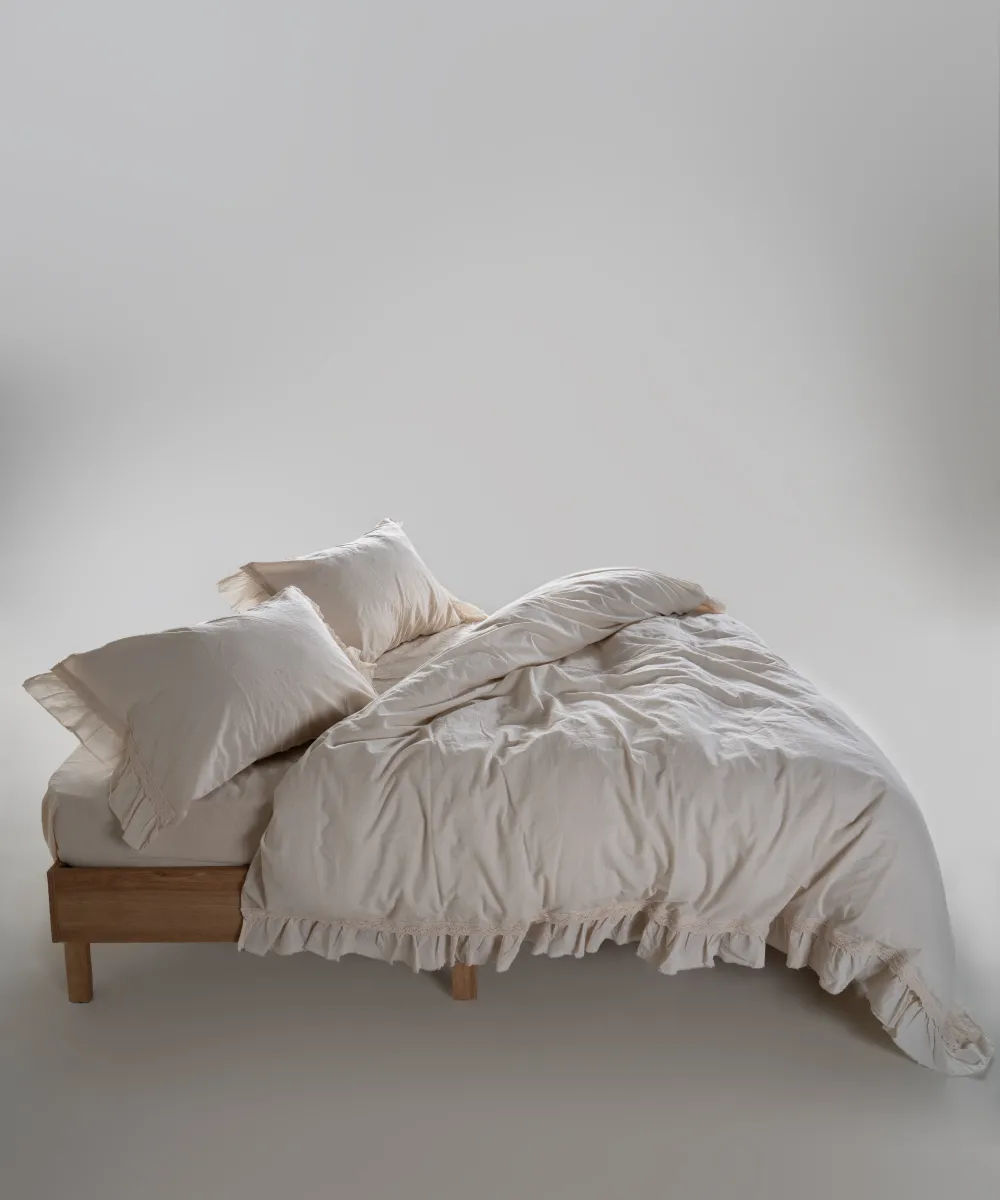 Постільна білизна Stonewashed Francesca 200 × 220 см (євро) Cream від Limasso - Зображення 3