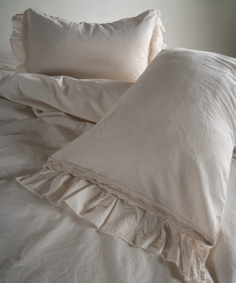 Постільна білизна Stonewashed Francesca 200 × 220 см (євро) Cream від Limasso - Зображення 5