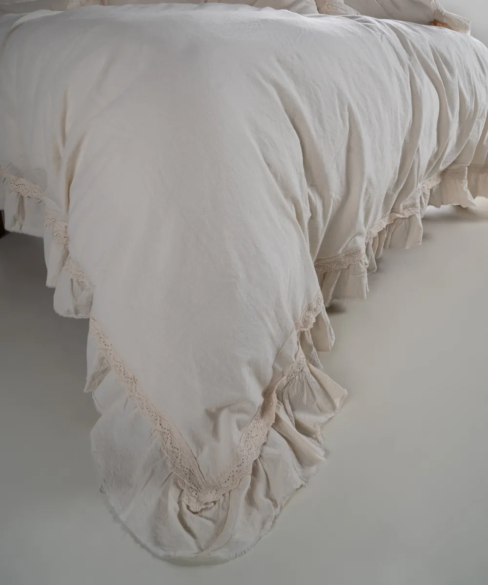 Постільна білизна Stonewashed Francesca 200 × 220 см (євро) Cream від Limasso - Зображення 6