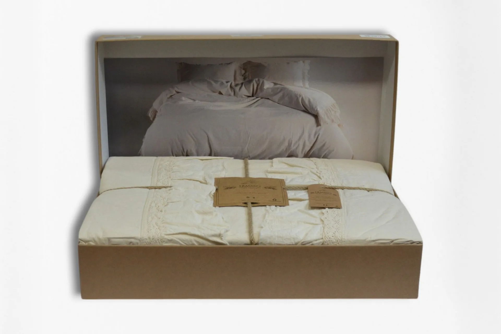 Постільна білизна Stonewashed Francesca 200 × 220 см (євро) Cream від Limasso - Зображення 9