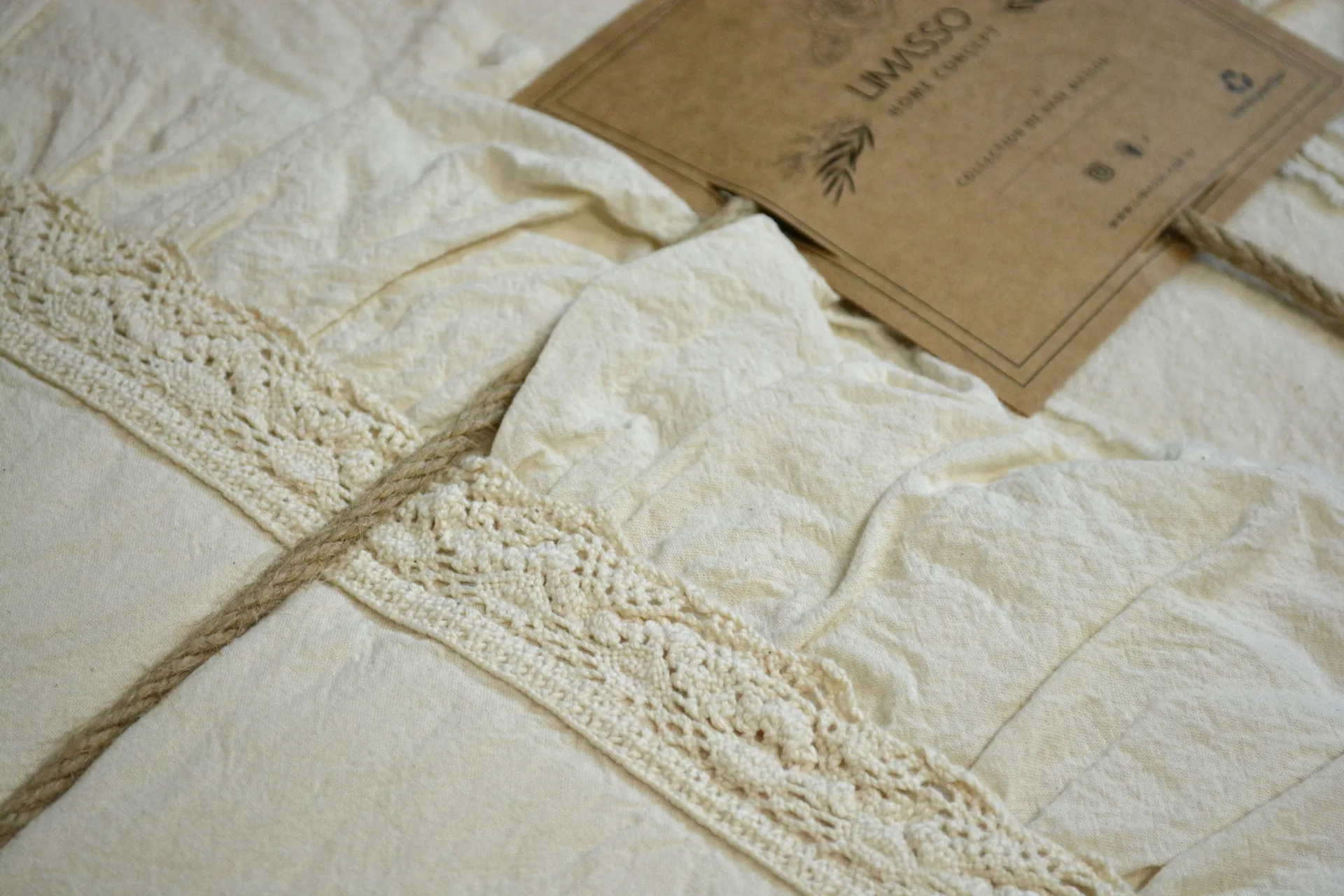 Постільна білизна Stonewashed Francesca 200 × 220 см (євро) Cream від Limasso - Зображення 7