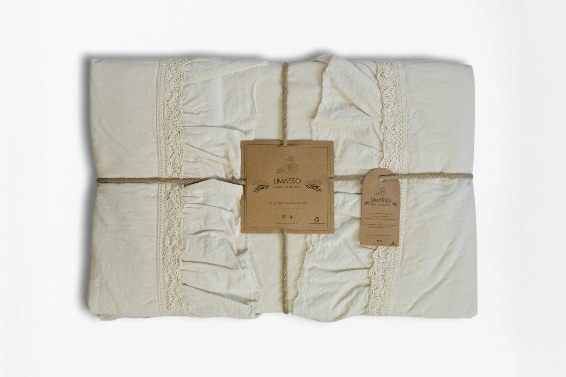 Постільна білизна Stonewashed Francesca 200 × 220 см (євро) Cream від Limasso - Зображення 8