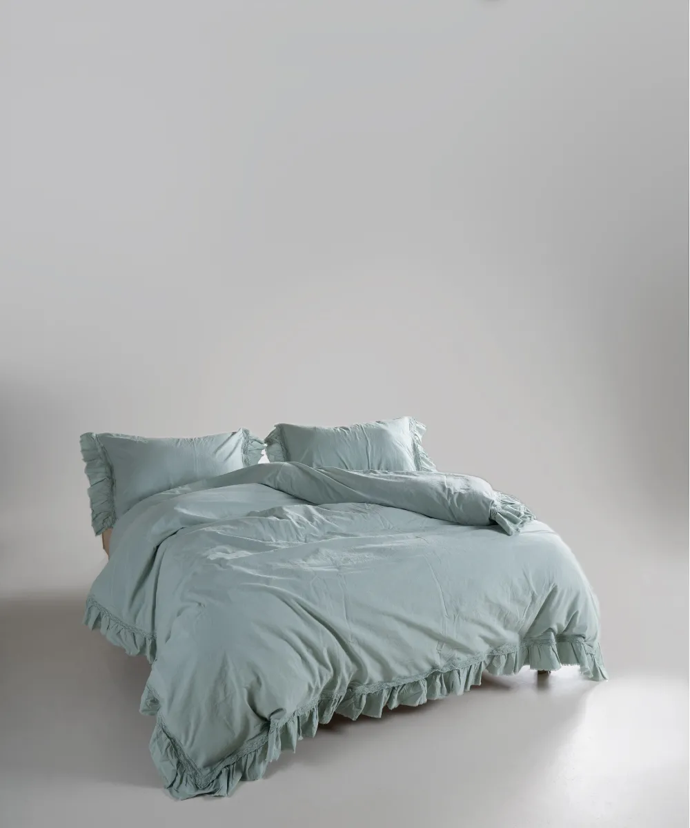 Постільна білизна Stonewashed Francesca 200 × 220 см (євро) Mint від Limasso - Зображення 2