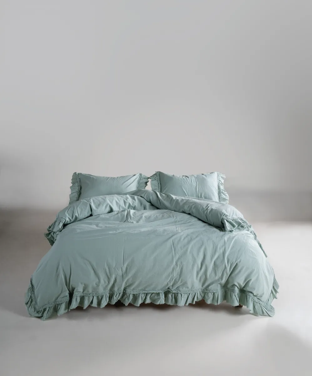 Постільна білизна Stonewashed Francesca 200 × 220 см (євро) Mint від Limasso