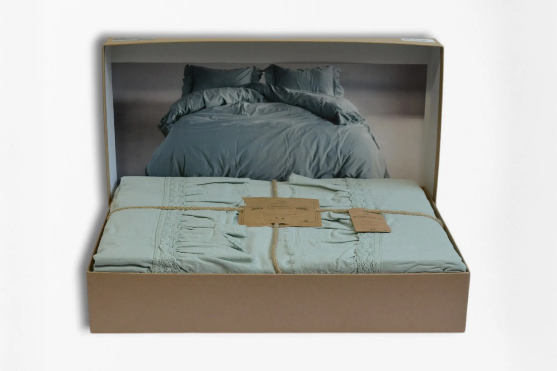 Постільна білизна Stonewashed Francesca 200 × 220 см (євро) Mint від Limasso - Зображення 9