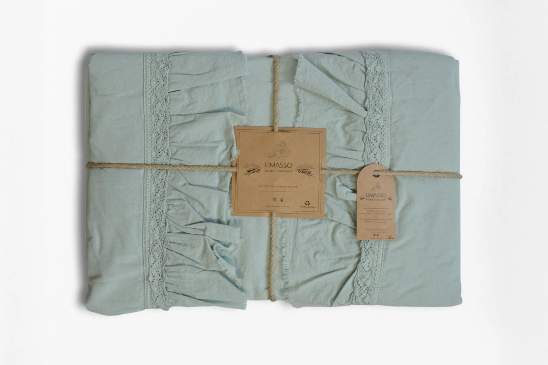 Постільна білизна Stonewashed Francesca 200 × 220 см (євро) Mint від Limasso - Зображення 8