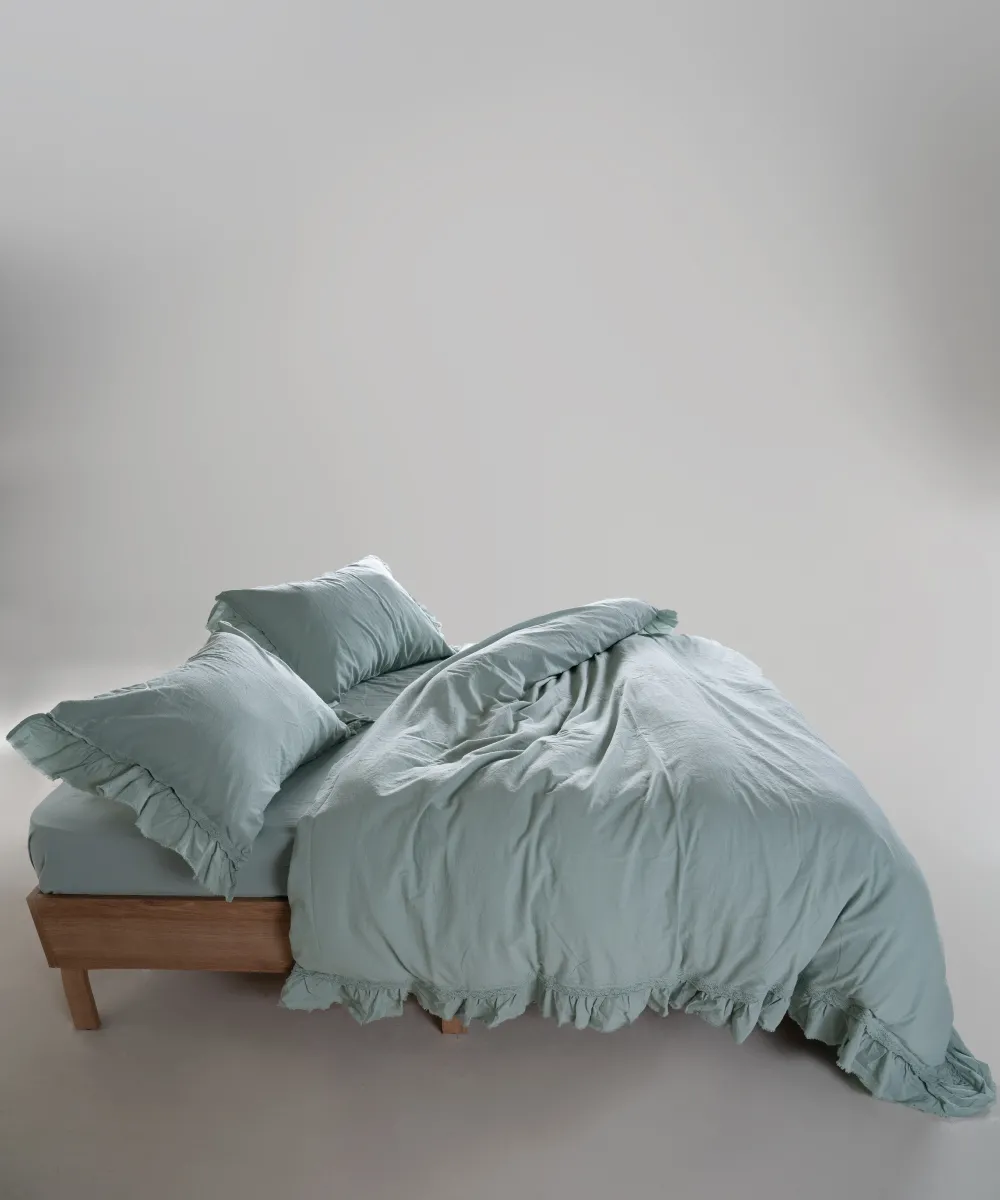 Постільна білизна Stonewashed Francesca 200 × 220 см (євро) Mint від Limasso - Зображення 3