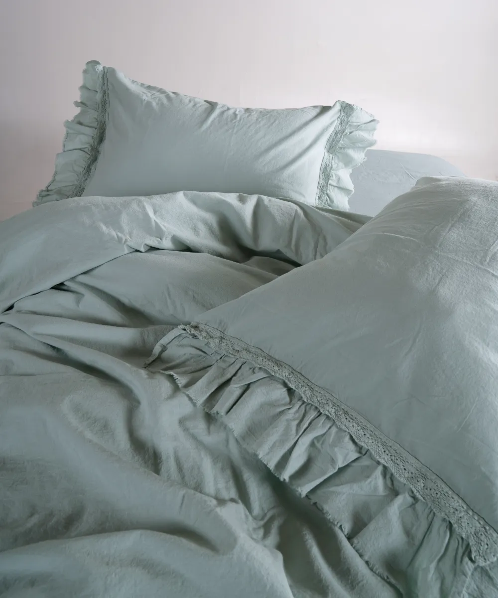 Постільна білизна Stonewashed Francesca 200 × 220 см (євро) Mint від Limasso - Зображення 4