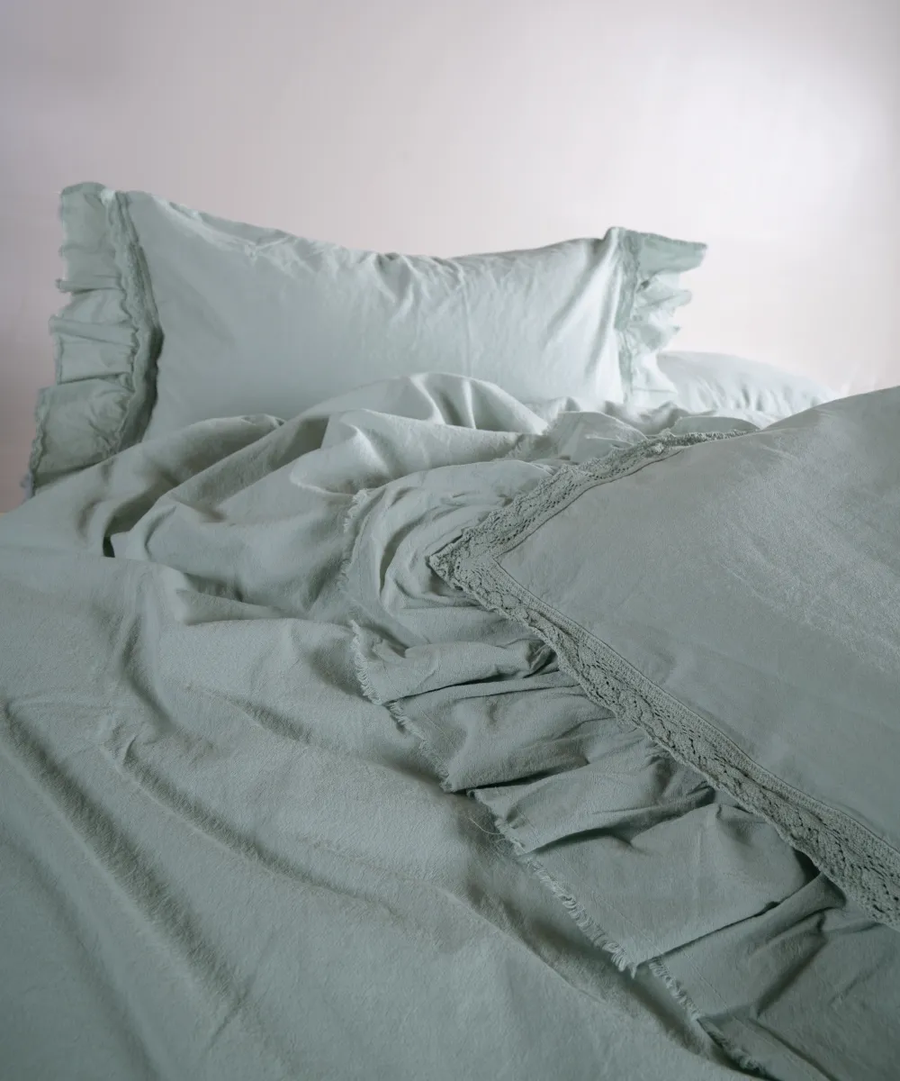 Постільна білизна Stonewashed Francesca 200 × 220 см (євро) Mint від Limasso - Зображення 5