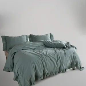Alternative view of Постільна білизна Stonewashed Francesca 200 × 220 см (євро) Natural Green від Limasso