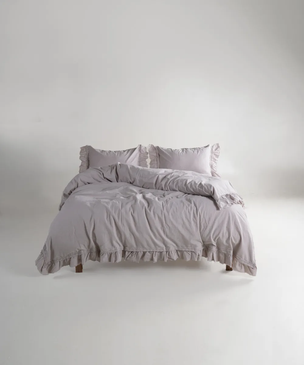 Постільна білизна Stonewashed Francesca 200 × 220 см (євро) Opal Grey від Limasso