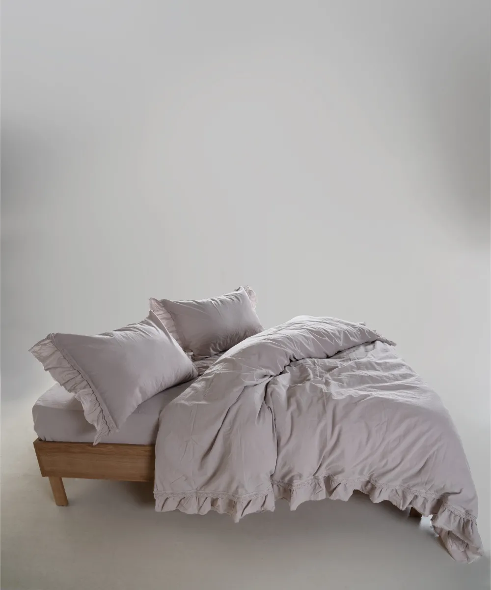 Постільна білизна Stonewashed Francesca 200 × 220 см (євро) Opal Grey від Limasso - Зображення 3