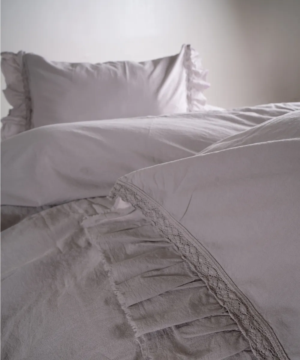 Постільна білизна Stonewashed Francesca 200 × 220 см (євро) Opal Grey від Limasso - Зображення 5