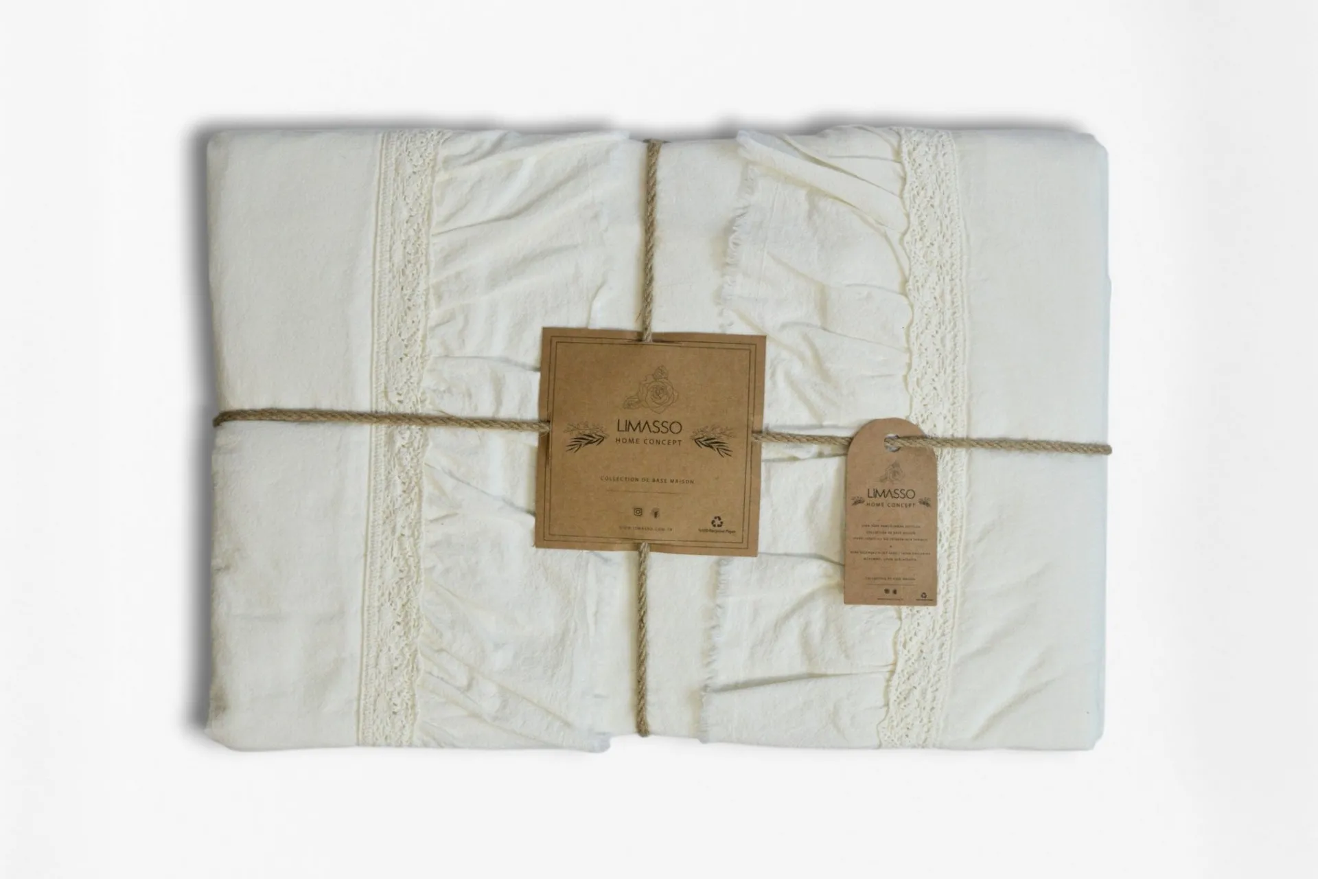 Постільна білизна Stonewashed Francesca 200 × 220 см (євро) Snow White від Limasso - Зображення 8
