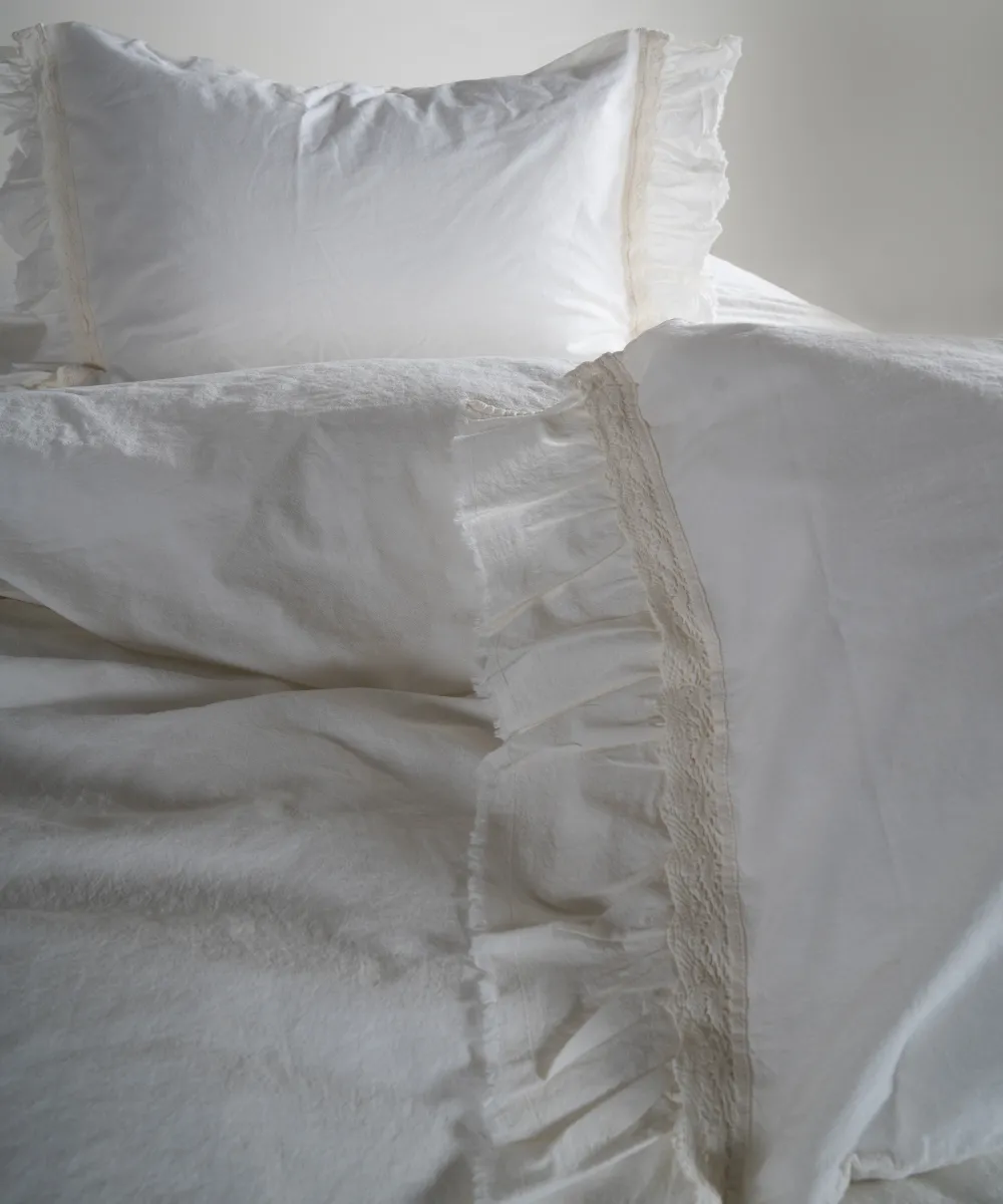 Постільна білизна Stonewashed Francesca 200 × 220 см (євро) Snow White від Limasso - Зображення 5
