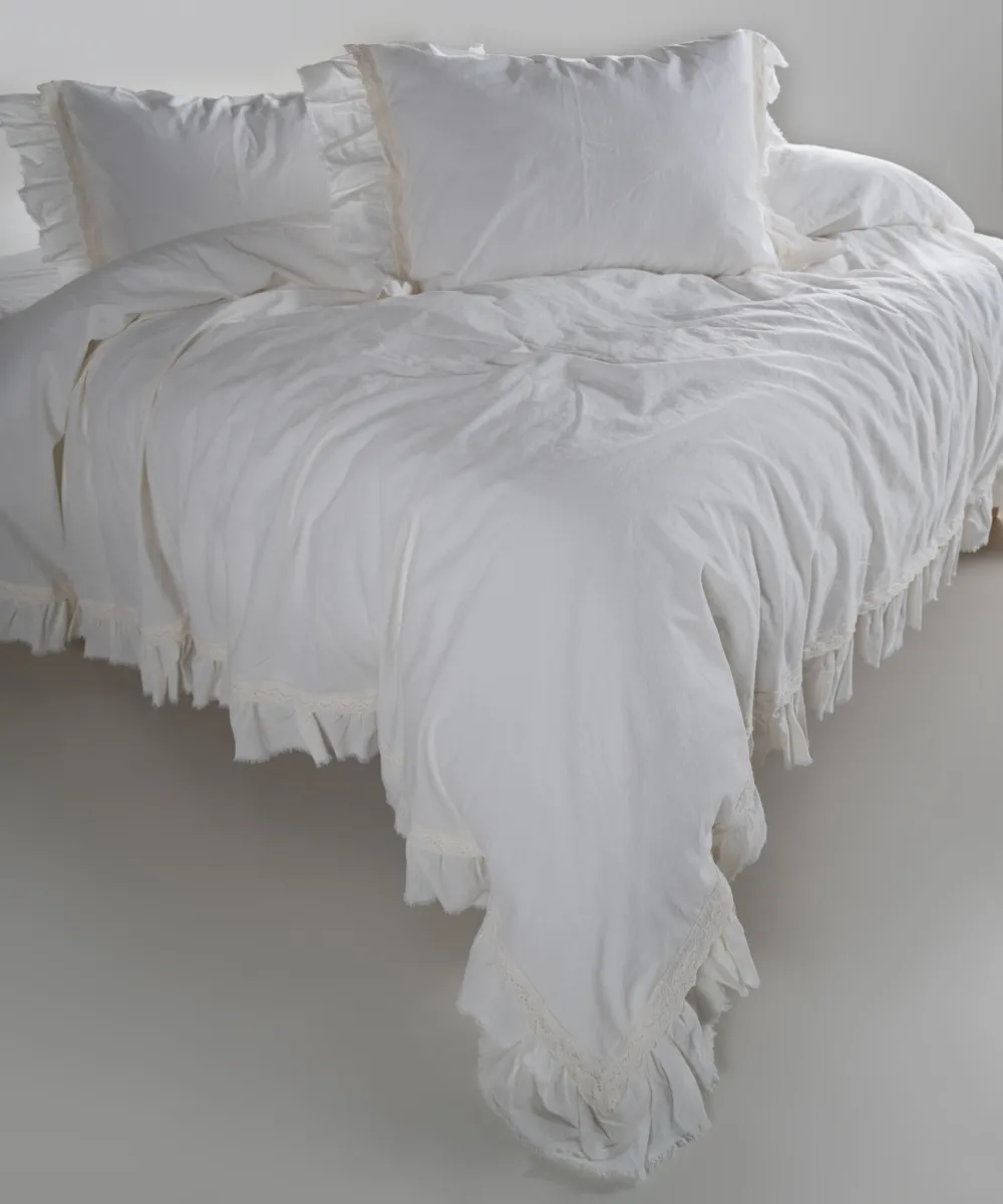 Постільна білизна Stonewashed Francesca 200 × 220 см (євро) Snow White від Limasso - Зображення 6