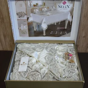 Alternative view of Велюрова скатертина Gizem Set 160×300+12 серветок від Selin