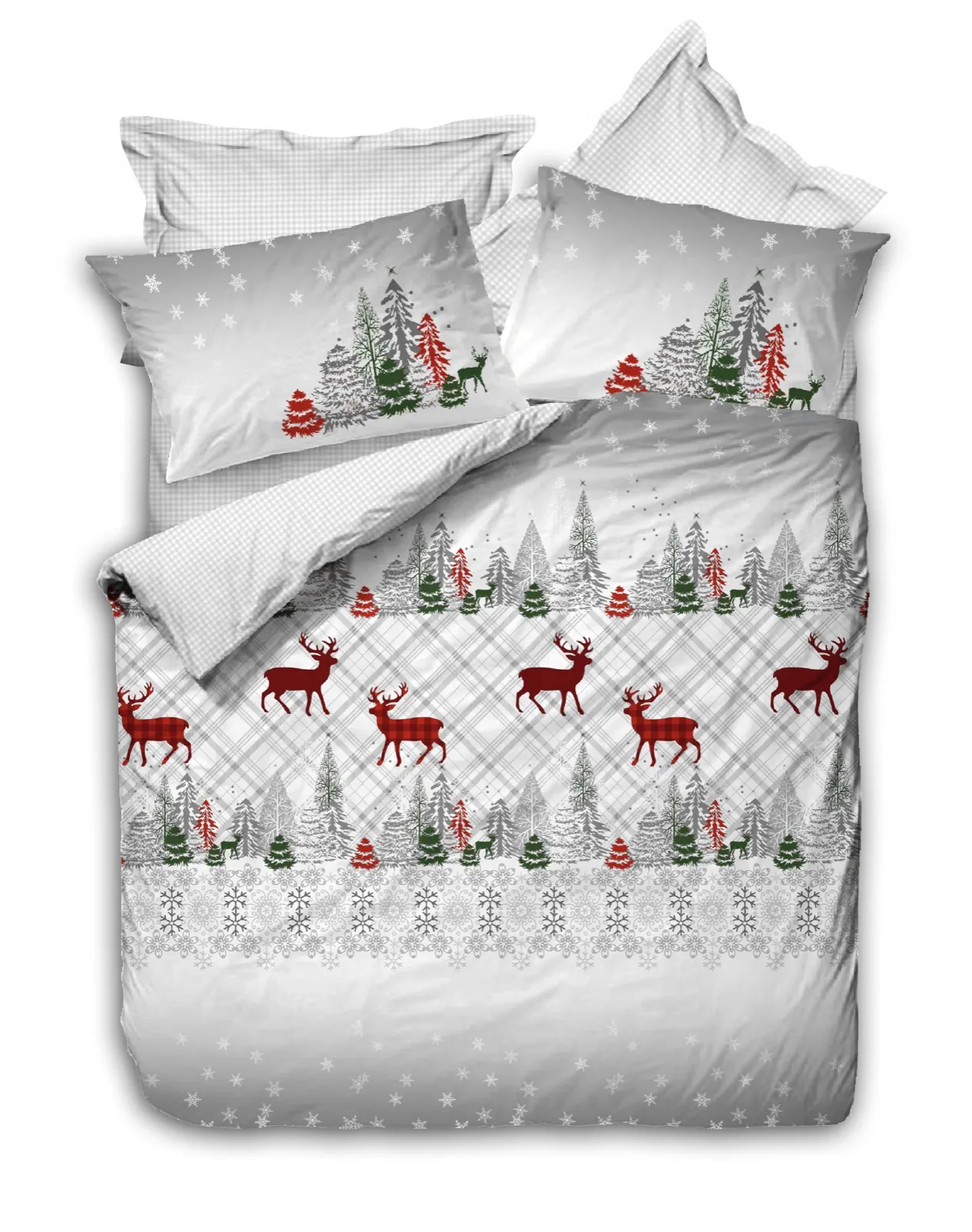 Комплект постільної білизни Ranforce 200 × 220 см (євро) Holly Gri від Cotton Box
