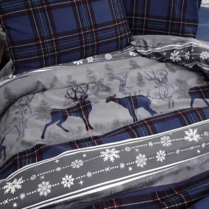 Alternative view of Комплект постільної білизни Flanel 200 × 220 см (євро) Happiness Navy Blue від First Choice