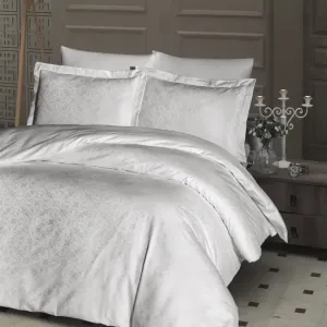 Постільна білизна Jacquard Satin 200 × 220 см (євро) Lamone Cream від First Choice