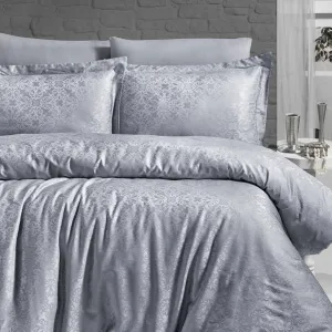 Постільна білизна Jacquard Satin 200 × 220 см (євро) Lamone Grey від First Choice