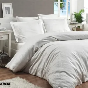 Постільна білизна Jacquard Satin 200 × 220 см (євро) Sofya Cream від First Choice