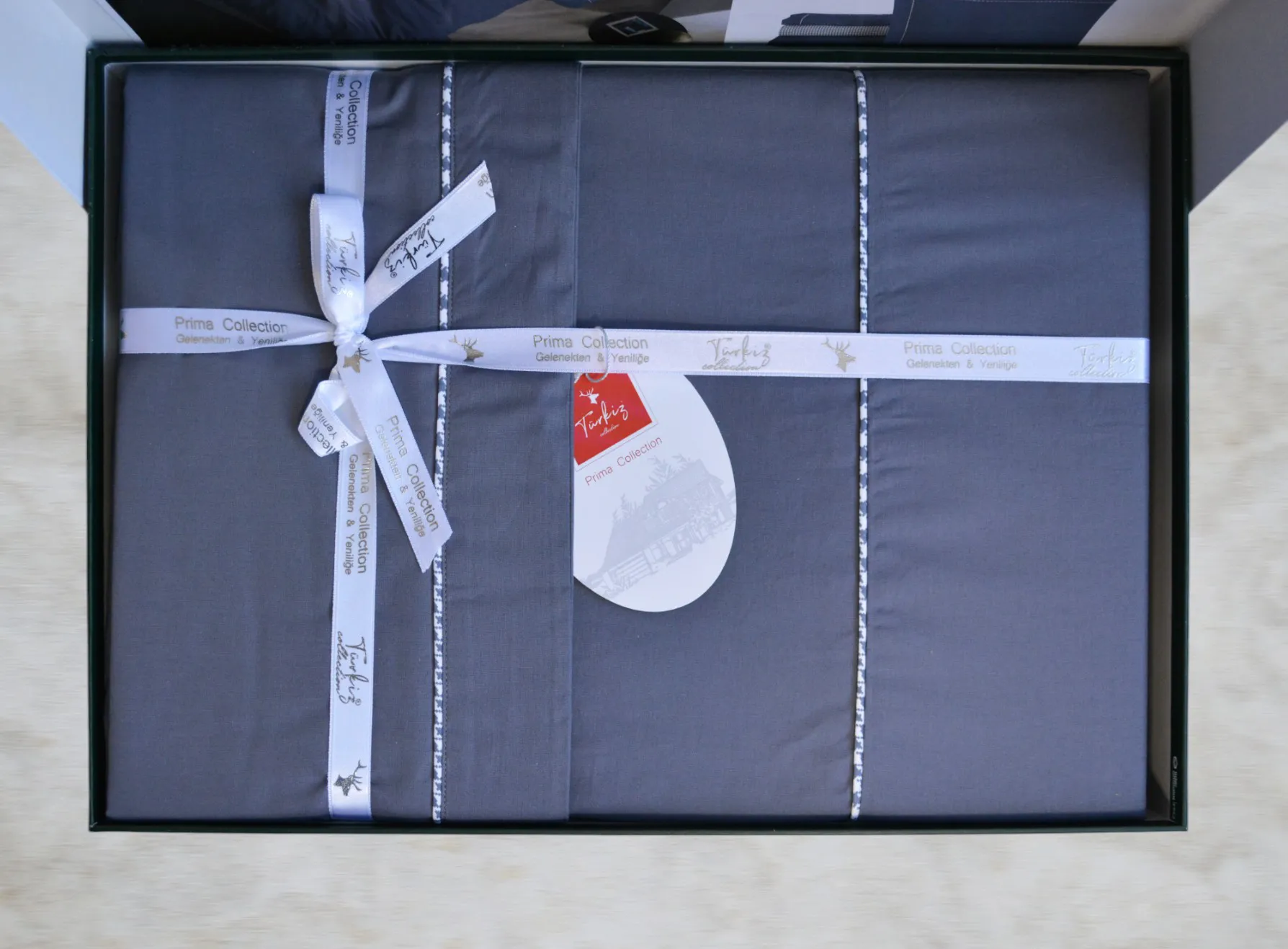 Постільна білизна Ranforce Prima 200 × 220 см (євро) Kalamaki Grey від Turkiz - Зображення 4
