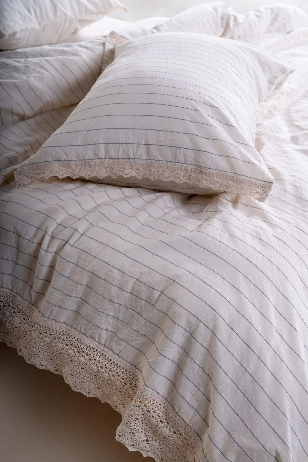 Постільна білизна Stonewashed Ranforse 200 × 220 см (євро) Leila Laced від Limasso - Зображення 5