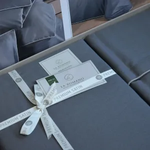 Alternative view of Постільна білизна Premium Satin 160 × 220 см (2 шт., сімейний) сімейна Lucca Grey від La Romano