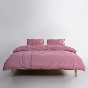 Постільна білизна Stonewashed 200 × 220 см (євро) Lucyna Old Rose від Limasso