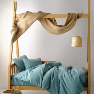 Дитяча постільна білизна Stonewashed STD Ranforse Baby 100 × 150 см Mineral Blue від Limasso