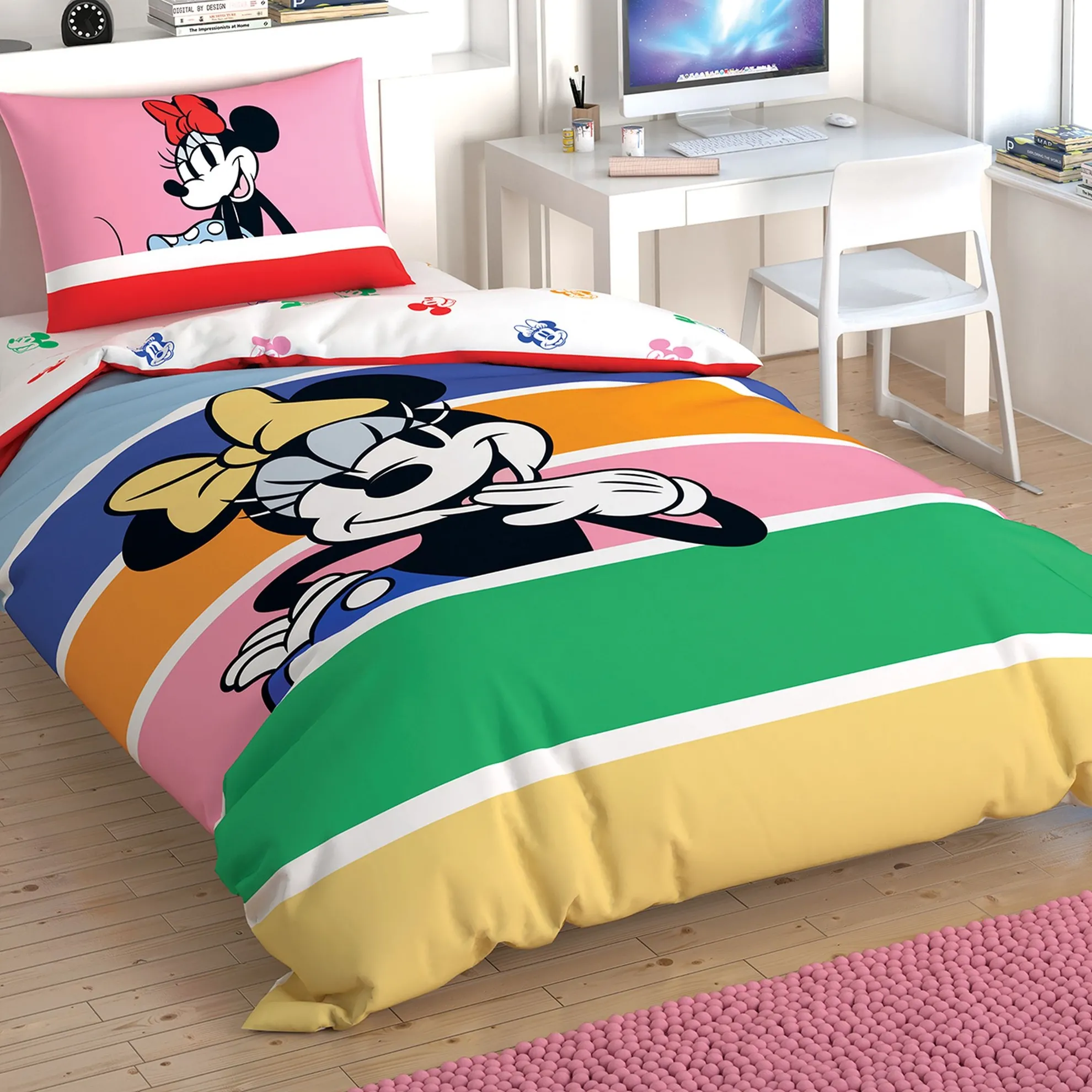 Постільна білизна Disney 160 × 220 см (полуторний) Minnie Mouse Rainbow від TAC