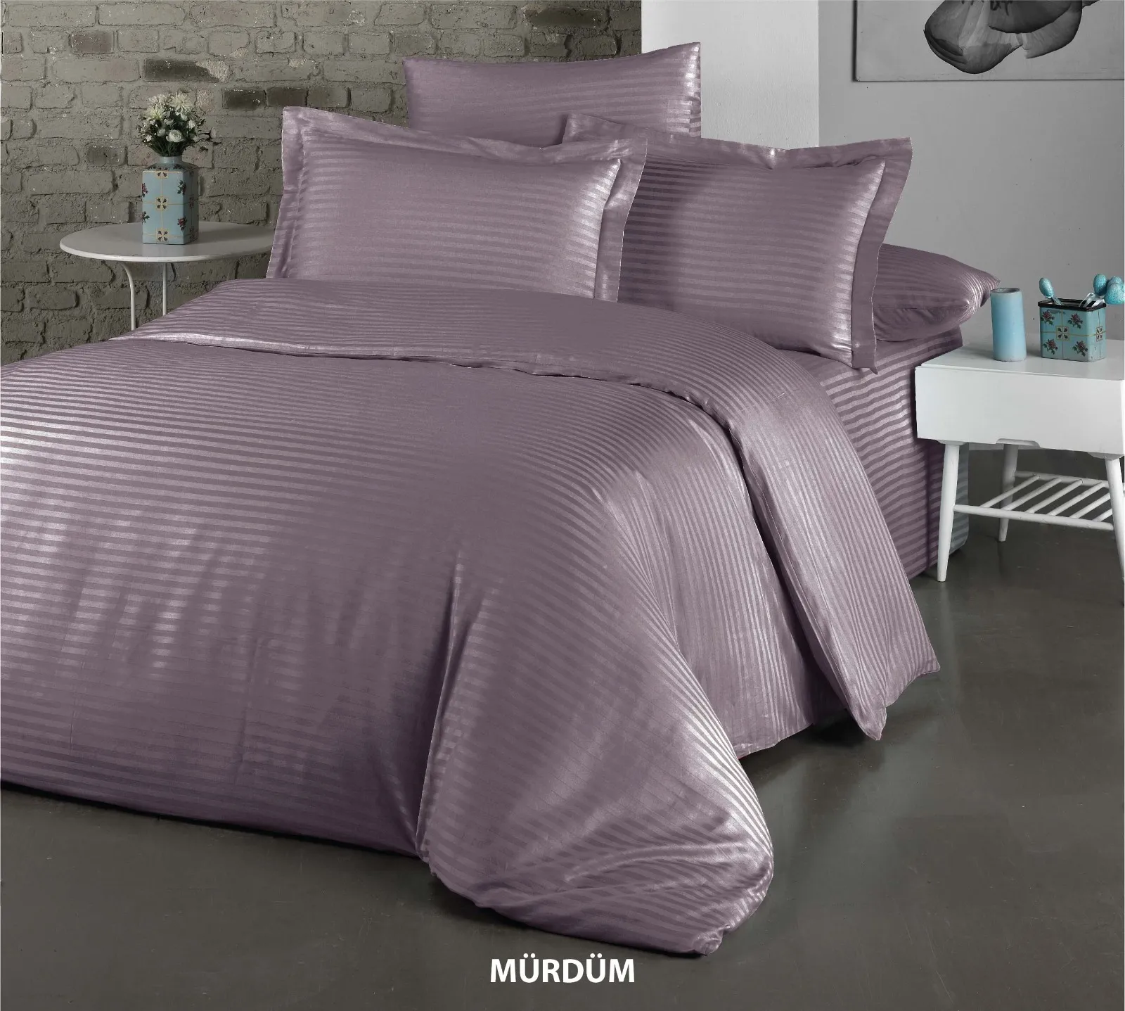 Постільна білизна Stripe Satin 160 × 220 см Murdum від Cotton Shine