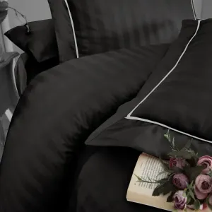 Alternative view of Постільна білизна Deluxe Satin DARK 200 × 220 см (євро) Novel Line Black від First Choice