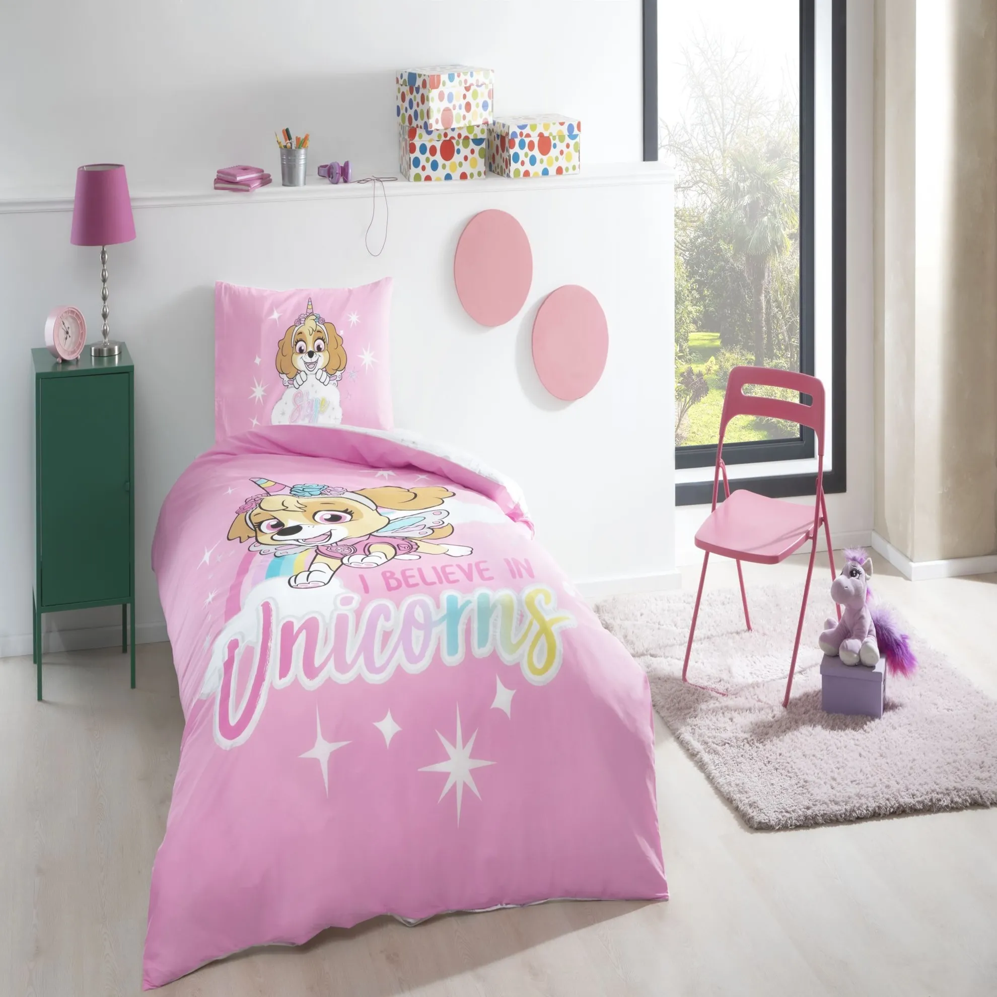 Постільна білизна Disney 160 × 220 см (полуторний) Paw Patrol Skye Glitter від TAC