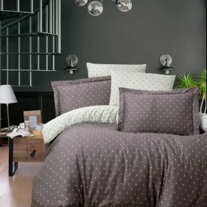 Постільна білизна Cotton Satin 160 × 220 см (полуторний) Point Brown від First Choice