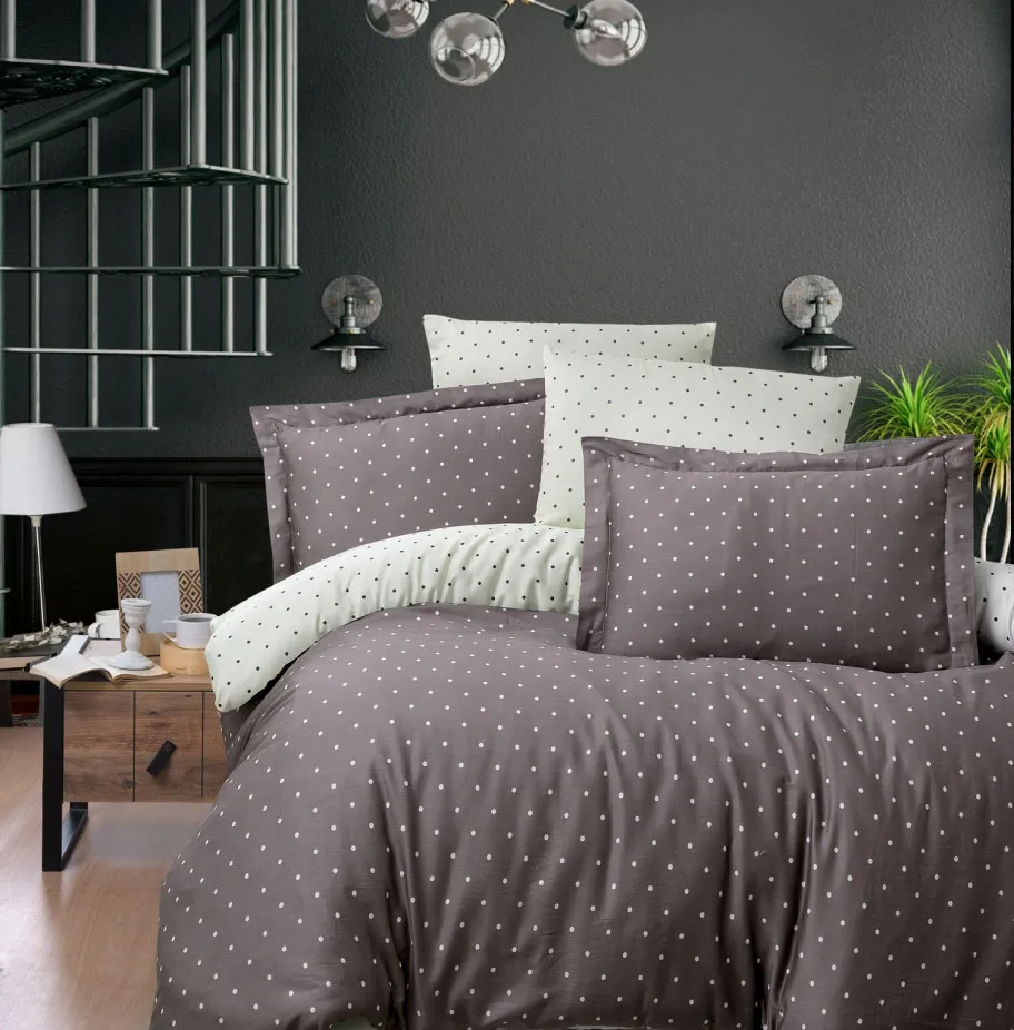 Постільна білизна Cotton Satin 200 × 220 см (євро) Point Brown від First Choice