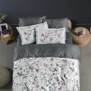 Постільна білизна Premium Satin 200 × 220 см (євро) Delcina Grey від La Romano