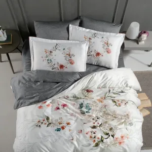 Постільна білизна Premium Satin 200 × 220 см (євро) Floral Grey від La Romano