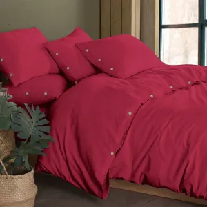 Постільна білизна Stonewashed 200 × 220 см (євро) Red (перероблена бавовна) від Golden Colors